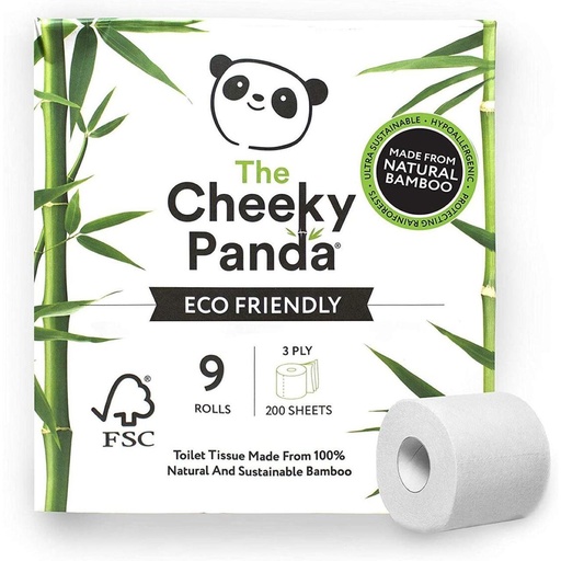 [11300] Cheeky Panda Bamboo Toilet Tissue - 9 rolls