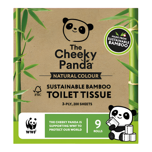 [13336] Cheeky Panda Bamboo Toilet Tissue - Natural Colour 9 rolls