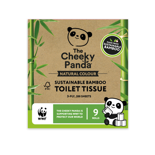 [13336] Cheeky Panda Bamboo Toilet Tissue - Natural Colour 9 rolls