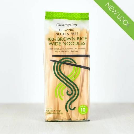 [10876] [15% OFF] Clearspring Organic Noodles - GF 100% Brown Rice Wide CS122 X 5 X 200g