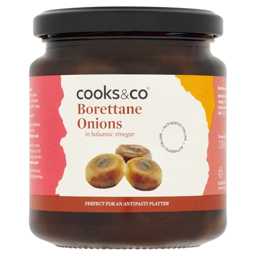 [13826] [20% OFF] Cooks and Co Veg Jars - Borettane Onions Balsamic Vin X 6 X 280g