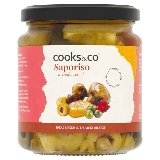 [13827] Cooks and Co Veg Jars - Saporiso Mixed Vegetables X 6 X 280g