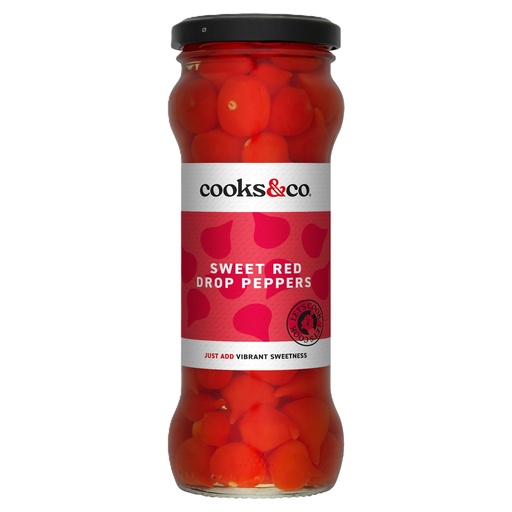 [13831] Cooks and Co Veg Jars - Sweet Red Drop Peppers X 6 X 235g