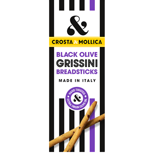 [11321] Crosta and Mollica Grissini - Black Olive X 12 X 140g