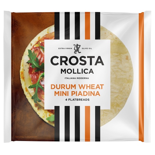 [13809] Crosta and Mollica Organic Piadina - Mini Durum Wheat X 16 X 100g
