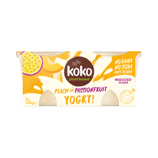 [6681] Koko Dairy Free Coconut Yoghurt - Peach & Passion (2x125g) 250g