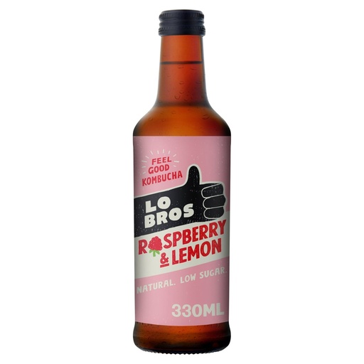 [11373] Lo Bros Kombucha - BOTTLE Raspberry & Lemon X 12 X 330ml