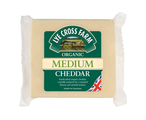 [3144] Lye Cross Organic Cheddar Block - Organic Medium 245g