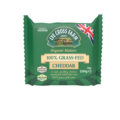[5218] Lye Cross Organic Cheddar Block - Organic 100% GRASS FED Mature 200g