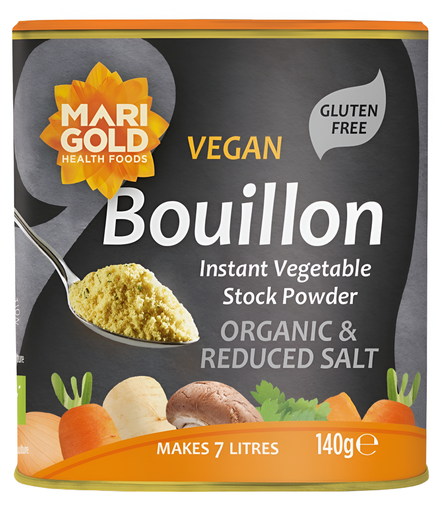 [13129] Marigold Bouillon Powder - SMALL Grey Organic Less Salt X 6 X 140g