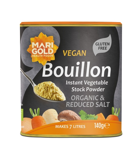 [13129] Marigold Bouillon Powder - SMALL Grey Organic Less Salt X 6 X 140g