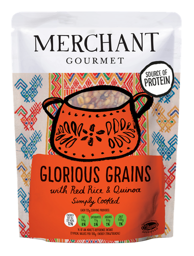 [12442] Merchant Gourmet Cooked Grains - Glorious Grains Red Rice & Quinoa Mix X 6 X 250g