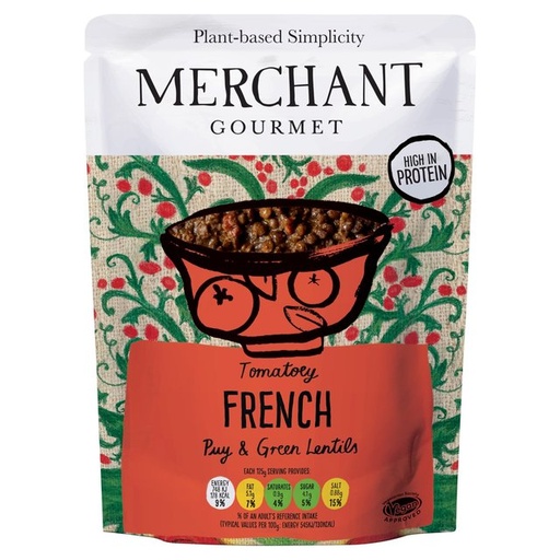 [11689] [15% OFF] Merchant Gourmet Cooked Pulses - Tomatoey Lentil French X 6 X 250g