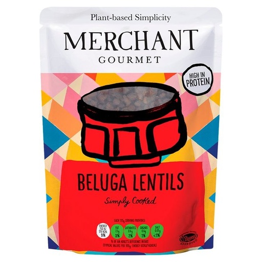 [11692] [15% OFF] Merchant Gourmet Cooked Pulses - Beluga Lentils X 6 X 250g