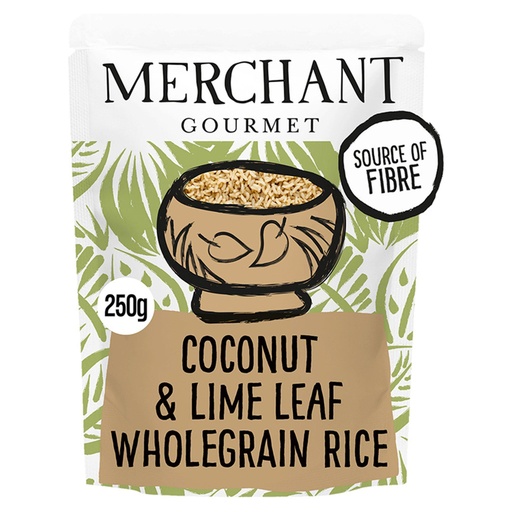 [12454] Merchant Gourmet Microwaveable Rice - Coconut and Lime Leaf Rice X 6 X 250g