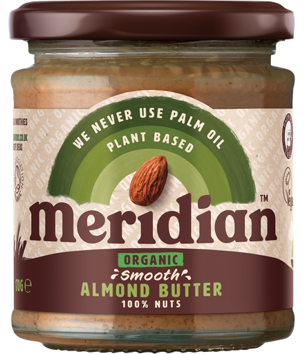 [12929] Meridian Organic Almond Butter - SMALL Smooth 100% X 6 X 170g