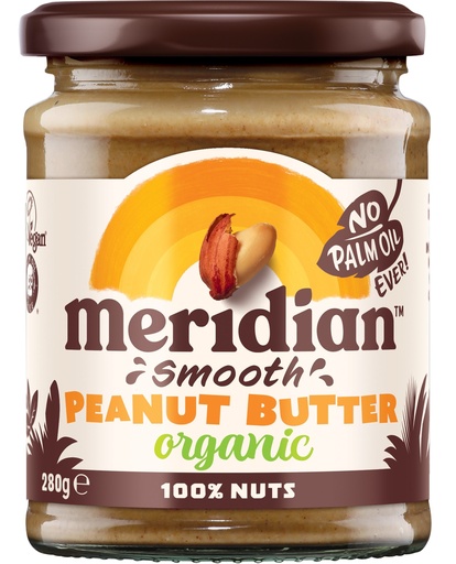 [12943] [15% OFF] Meridian Organic Peanut Butter - SMALL Smooth 100% X 6 X 280g