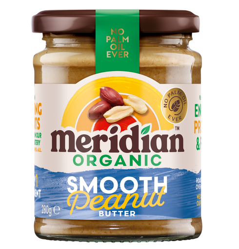 [12943] Meridian Organic Peanut Butter - SMALL Smooth 100% X 6 X 280g