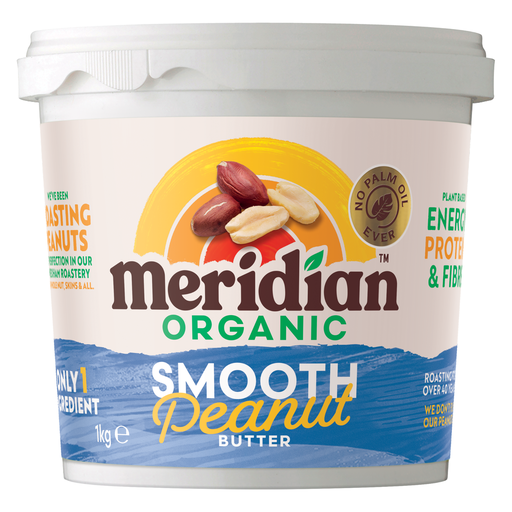 [12947] Meridian Organic Peanut Butter - LARGE Smooth 100% X 6 X 1kg