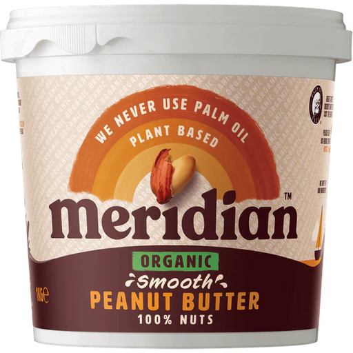 [12947] Meridian Organic Peanut Butter - LARGE Smooth 100% X 6 X 1kg