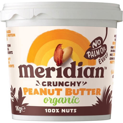 [12948] [30% OFF] Meridian Organic Peanut Butter - LARGE Crunchy 100% X 6 X 1kg