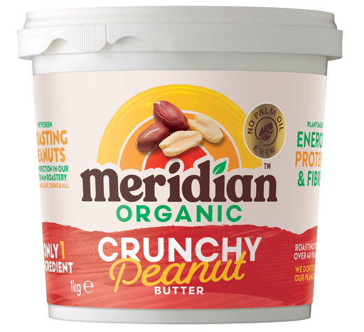 [12948] Meridian Organic Peanut Butter - LARGE Crunchy 100% X 6 X 1kg