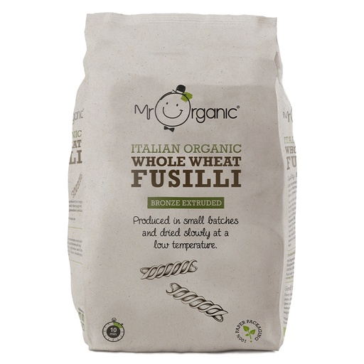 [4974] [30% OFF] Mr Organic Italian Pasta - Whole Wheat Fusilli X 12 X 500g