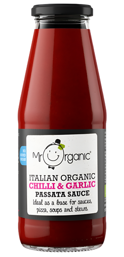 [8220] Mr Organic Passata - Chilli & Garlic Passata X 6 X 400g