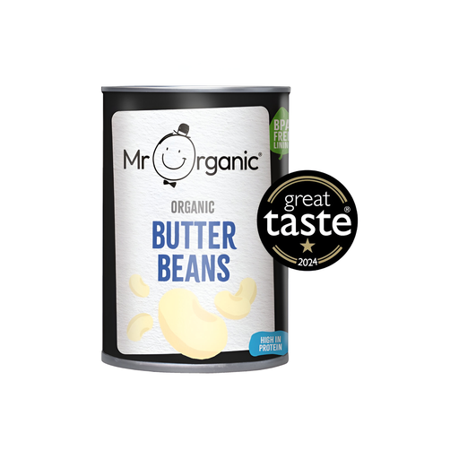 [11269] Mr Organic Vegetable & Pulse Cans - Giant White Butter Beans X 12 X 400g