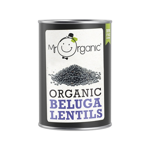 [12324] Mr Organic Vegetable & Pulse Cans - Beluga Lentils X 12 X 400g