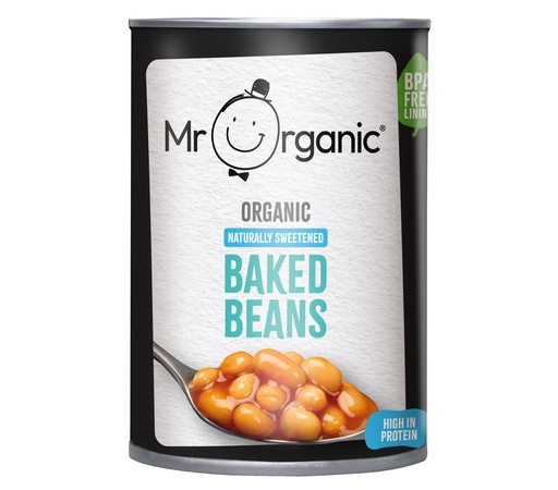 [12326] Mr Organic Vegetable & Pulse Cans - Low Sugar Baked Beans X 12 X 400g