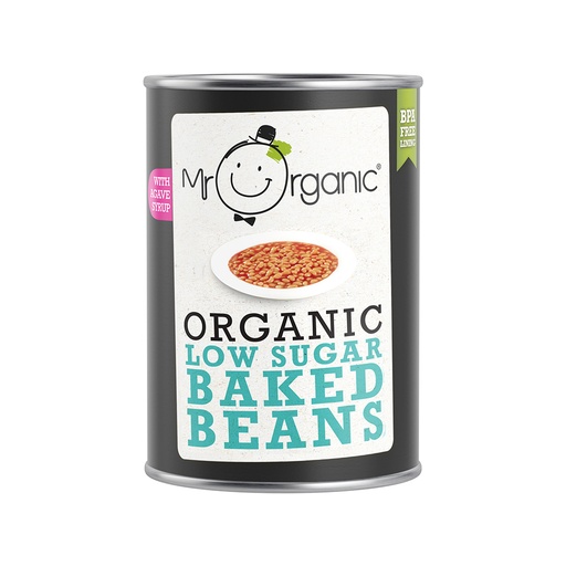 [12326] Mr Organic Vegetable & Pulse Cans - Low Sugar Baked Beans X 12 X 400g
