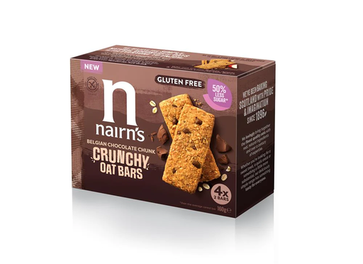 [11317] Nairns Gluten Free Oat Bars - Belgian Chocolate Chunk N9775 X 10 X 160g