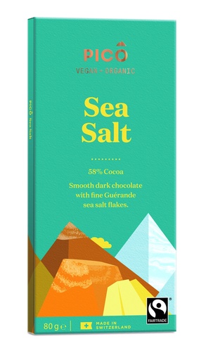 [11392] Pico Organic Vegan Chocolate - Sea Salt Chocolate X 10 X 80g