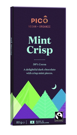 [11393] Pico Organic Vegan Chocolate - Mint Crisp Chocolate X 10 X 80g