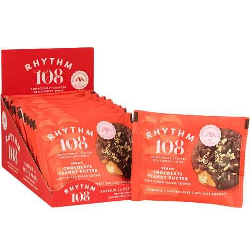 [12824] Rhythm 108 Vegan Soft-Baked Cookies - Chocolate Peanut Butter X 12 X 50g
