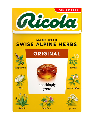 [13184] [15% OFF] Ricola Sugar Free Cough Drops - BOX Original X 20 X 45g