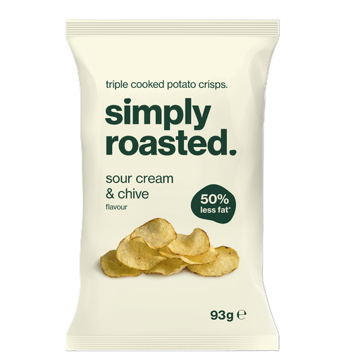 [13334] Simply Roasted Crisps - LARGE Sour Cream and Chive X 12 X 93g