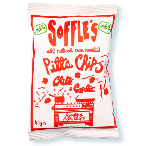 [11021] Soffles Pitta chips - Chilli & Garlic X 9 X 165g