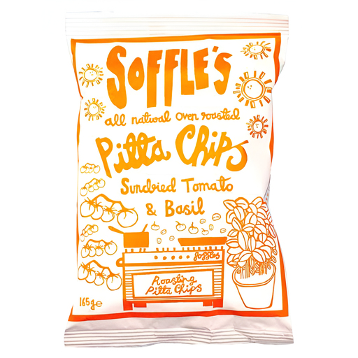 [11759] Soffles Pitta chips - Sundried Tomato & Basil X 9 X 165g
