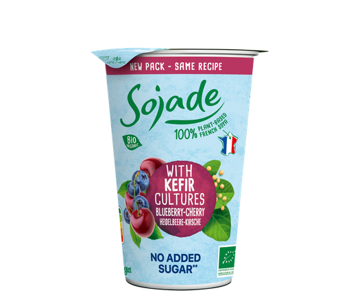 [11582] Sojade Organic Vegan Kefir Drinks - Blueberry & Cherry Soya X 6 X 250ml