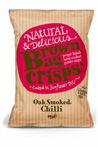 [10846] [20% OFF] Brown Bag Crisps - Oak Smoked Chilli X 10 X 150g