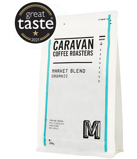 [10608] Caravan Coffee Roasters - GROUND Organic Market Blend X 6 X 200g