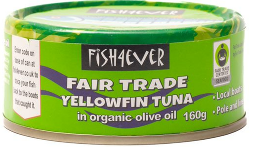 [6662] [PRODUCTION ISSUE] Fish 4 Ever Organic Tuna - Yellowfin in Olive Oil X 12 X 160g