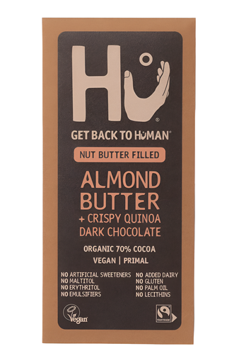 [10368] Hu Kitchen Vegan Chocolate - Almond Butter & Crispy Quinoa Dark X 12 X 60g