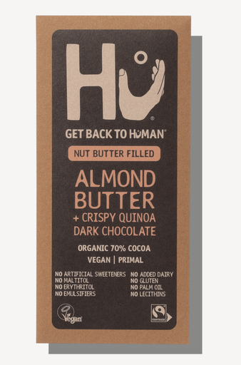 [10368] Hu Kitchen Vegan Chocolate - Almond Butter & Crispy Quinoa Dark X 12 X 60g