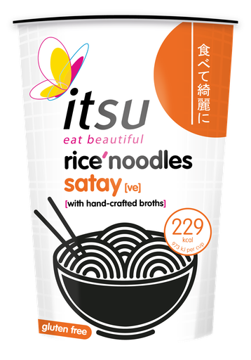 [12100] Itsu Noodles Cup - Satay n Spring onion X 6 X 64g