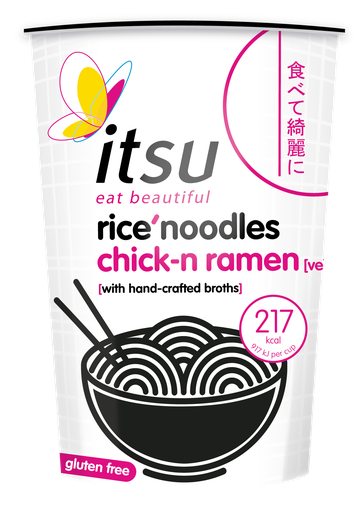 [12102] Itsu Noodles Cup - Chicken Ramen n Spring onion X 6 X 64g