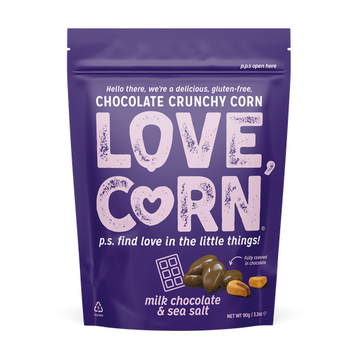 [10476] [20% OFF] Love Corn Snack - Sharing Milk Chocolate & Sea Salt X 6 X 90g