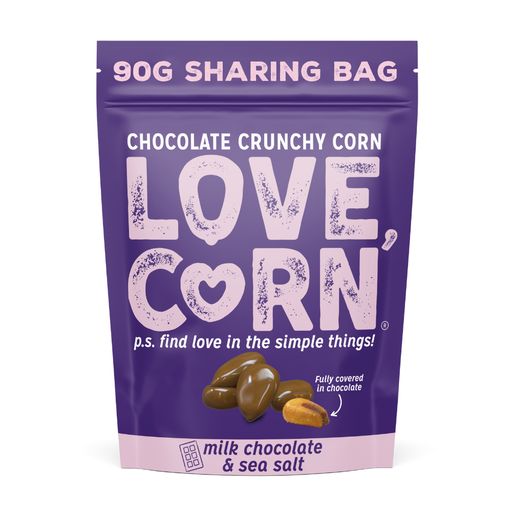 [10476] Love Corn Snack - Sharing Milk Chocolate and Sea Salt X 6 X 90g